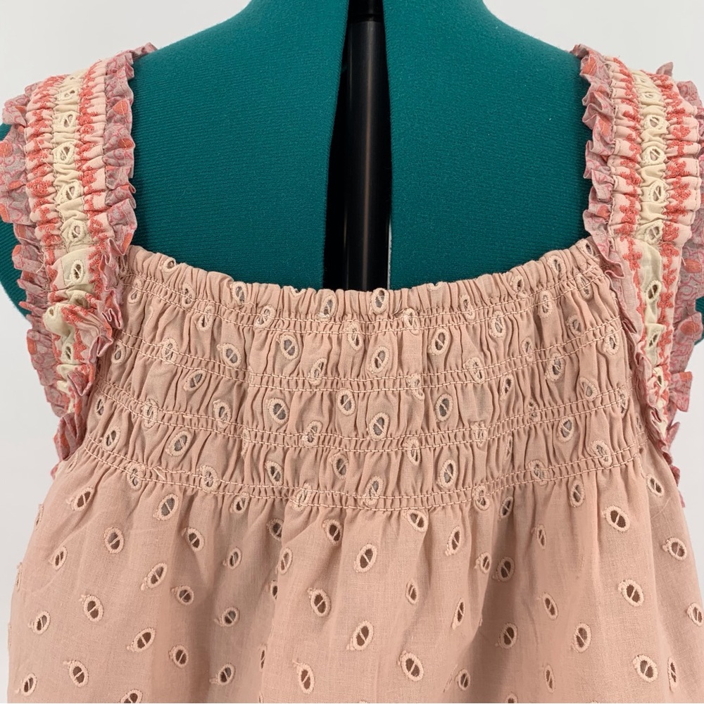 House of Harlow 1960 NWT Rose Pink Eyelet Lace Boho Style Sleeveless Top, Medium - Picture 10 of 16